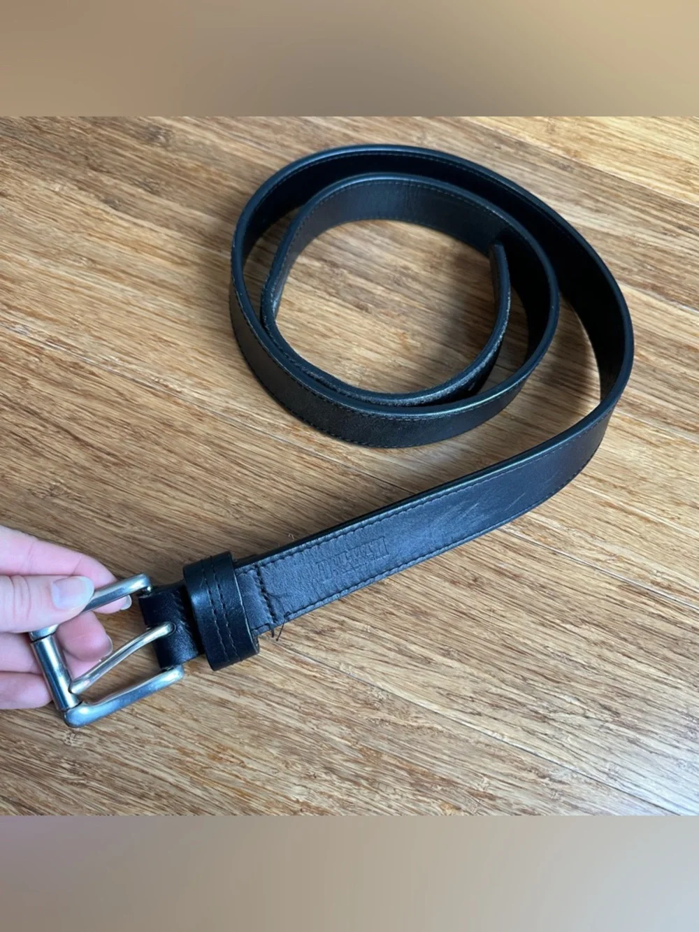 DULUTH TRADING Men's Lifetime Classic‎ Black Leather Heavyweight Belt